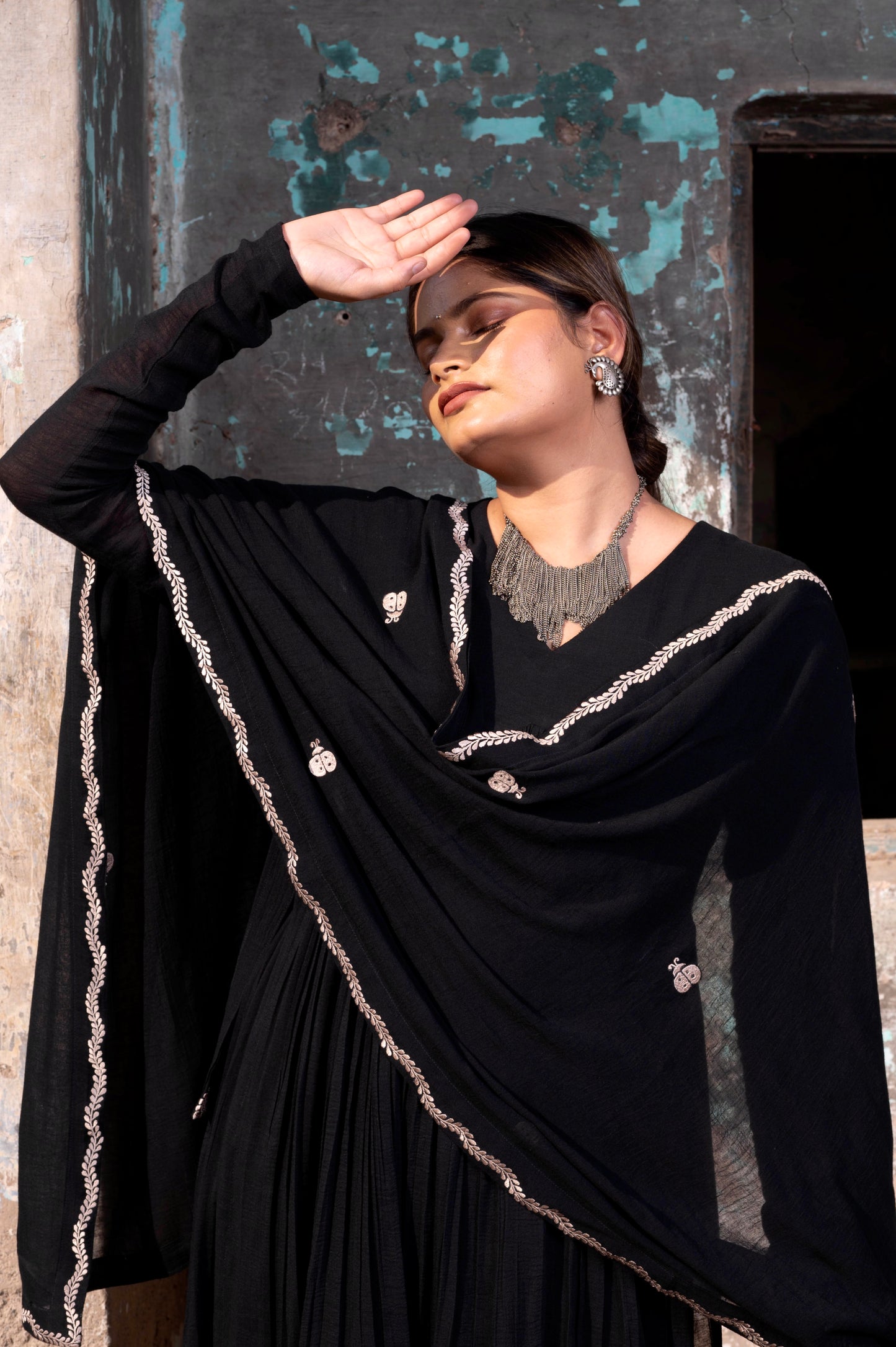 Black Alia High Slit (Only kurta)