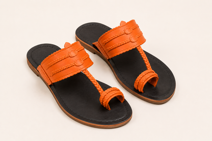 One Toe Kolhapuri Orange